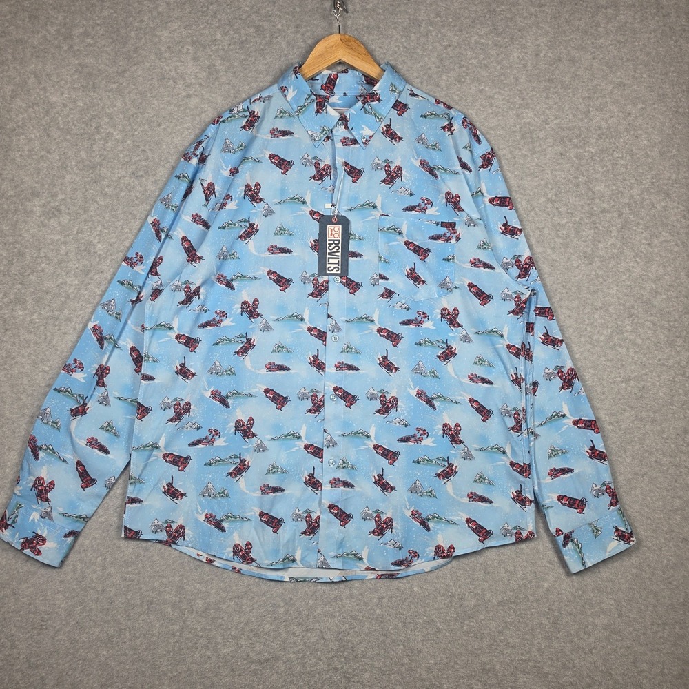 RSVLTS The Roosevelts Shirt Mens Size 2XL Light Blue Winter Olympics Bobsledding